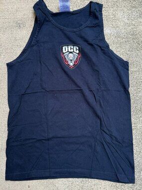 Vintage Motorcycle Tank Top Medium Blue Orange County New York Choppers